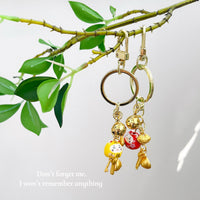 Lucky Cat Bell Keychain for Prosperity and Love, Bag Charm for Couples