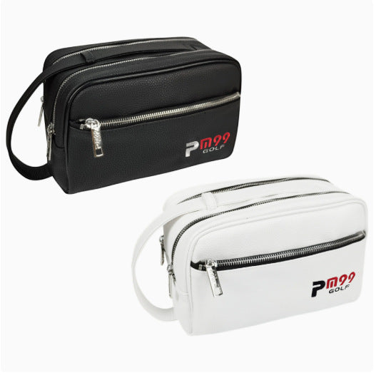 Golf Clutch Bag Waterproof PU Leather Double Zipper Pouch for Men and Women