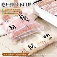 Hand-Roll Vacuum Compression Bags for Travel Clothes Storage, No Pump Needed, Space-Saving