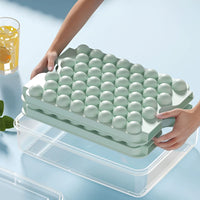 Ice Cube Mold with Press-Type Release for Fruit Spheres and Homemade Ice Blocks