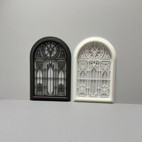 Dollhouse European Style Gothic Window Model for Miniature Landscape Decor