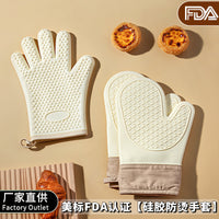 Heat Resistant Silicone Oven Mitts for Baking and Cooking, Non-Slip Microwave Gloves