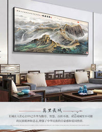 5d钻石画2022新款满钻客厅万里长城水晶砖石画山水风景十字绣2021