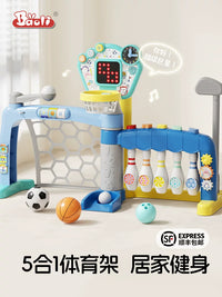 Kids' 5-in-1 Sports Activity Center - Basketball, Soccer, Golf, Baseball, Bowling Set
