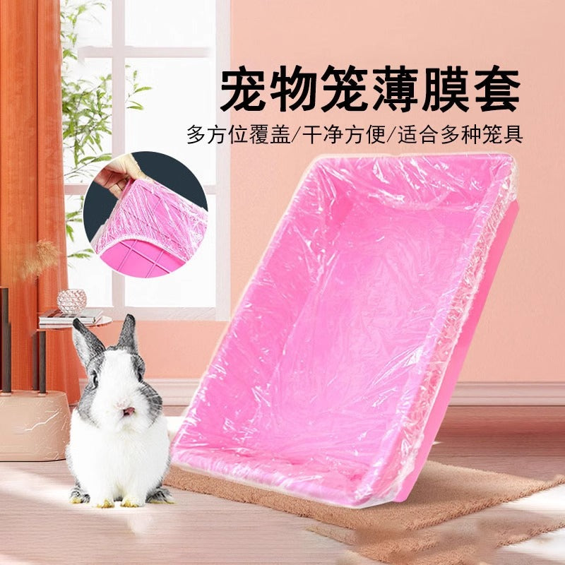 Disposable Pet Cage Tray Liners for Rabbits and Guinea Pigs, Thickened Plastic Film Pads