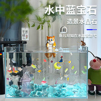 Decorative Ice Blue Glass Stones for Aquarium Landscaping and Fish Tank Decoration