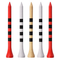 Bamboo Golf Tees 70mm/83mm Striped Wooden Golf Ball Holders for Driving Range Practice