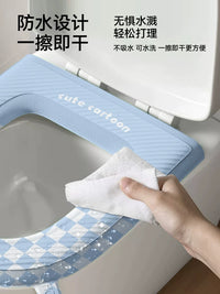 Highly Foamed EVA Waterproof Toilet Seat Cushion, Washable & Wipeable Household Toilet Cover for All Seasons