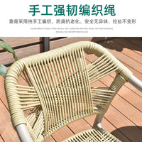 Handwoven Rattan Patio Bistro Set with Coffee Table and Chairs, Modern Minimalist Design
