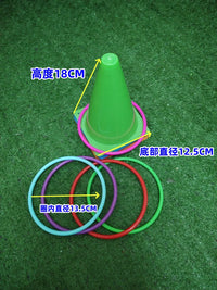 Ring Toss Game Set for Adults and Kids, Ice Cream Cone Target Throwing Toy for Team Building Activities