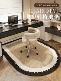 Arched Computer Chair Mat for Bedroom Study, Non-Slip Soundproof Floor Protector for Office and Kids' Study Chairs