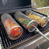 304 Stainless Steel BBQ Roasting Basket for Outdoor Grilling