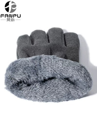 Men's Winter Warm Touchscreen Gloves with Thickened Fleece Lining
