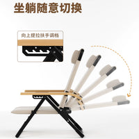 Portable Outdoor Folding Camping Chair with Adjustable Reclining Backrest and Headrest