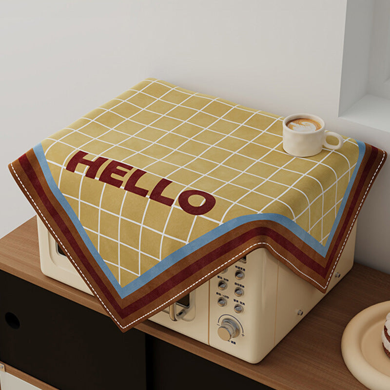 American Retro Plaid Microwave Oven Dust Cover