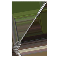 Extended Stainless Steel Garden Rake, Multi-Tooth Leaf Rake for Yard, Weeding, Loosening Soil, Clamming Tool