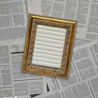 Vintage Gilded Frame Cream White Jewelry Display Stand for Necklaces Earrings Bracelets Rings