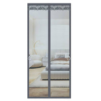 Magnetic Screen Door with Full Magnetic Strip, Self-Adhesive, Punch-Free, for Summer Kitchen Fly Protection