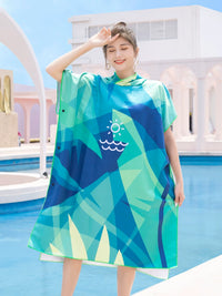 Quick-Dry Hooded Beach Towel Poncho for Adults