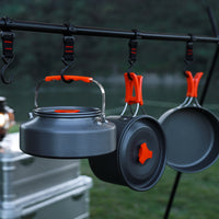 Portable Outdoor Camping Cookware Set with Kettle and Folding Aluminum Alloy Pot