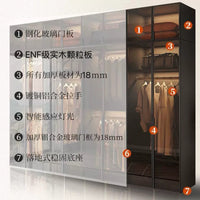 Luxury Solid Wood Glass Door Wardrobe L-shaped Modern Corner Cloakroom Storage Cabinet Combination for Bedroom Home