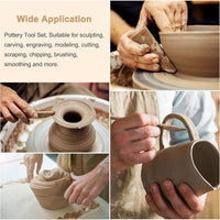 Pottery Clay Sculpting Tools Set for DIY Craft Projects - Wooden Handle Clay Modeling Kit