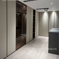 Modern High-End All-Aluminum Alloy Glass Wardrobe for Bedroom, Walk-in Closet Combination