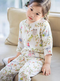 BabyStormi Bamboo Cotton Gauze 3/4 Sleeve Pajama Set for Toddlers