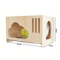 Wooden Bird House for Parrots, Budgies, Cockatiels - Hideaway and Warm Sleeping Nest - All Seasons