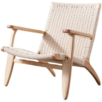 Rattan Woven Solid Wood Armchair Nordic Modern Minimalist Balcony Leisure Sofa Chair
