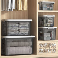 Clear Stackable Storage Bins with Lids for Clothes, Toys, and Snacks