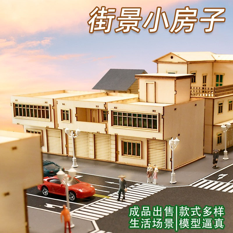 Miniature Chinese Street House Model for Dioramas and Photography Props