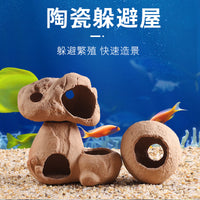 Aquarium Ceramic Breeding Cave and Shelter for Cichlids and Shrimp