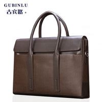 Men's Genuine Leather Business Briefcase Large Capacity Horizontal Handbag