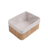 Handwoven Bamboo Storage Basket for Desktop, Cosmetics, Snacks, and Clothing