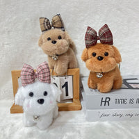 Japanese Cartoon Bowknot Dog Plush Keychain Shiba Inu Pendant