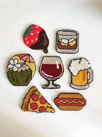 Punch Needle Embroidery Coaster DIY Kit for Beginners - Refrigerator Magnet Craft Set