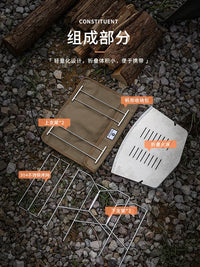 KEEMANS Portable Folding Wood Burning Stove for Camping Hiking Bonfire BBQ