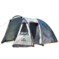 Outdoor 2-4 Person Camping Tent with 1 Room and 1 Hall, Double Layer Waterproof for Family Travel