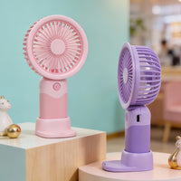 Portable USB Rechargeable Desk Fan with Stand, Handheld Personal Cooling Fan for Summer