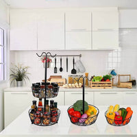 Nordic Iron Art Detachable Double-Layer Fruit Basket for Kitchen and Dining
