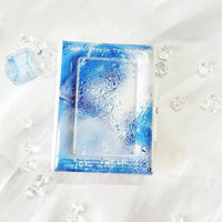 Mini Photo Album Keychain for 3-inch Instax Photos and Photocards, Single Grid Ice Rain Design