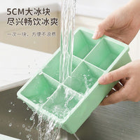 Silicone Ice Cube Tray with Lid, Large Square Ice Mold for Whiskey Cocktails, Food Grade Ice Maker with Storage Box