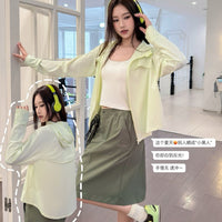 Women's UV Protection Bubble Cape Sun Protection Jacket with Long Sleeves