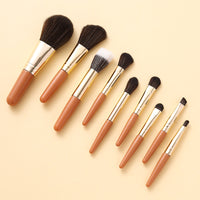 9-Piece Portable Makeup Brush Set with Pouch for Beginners Travel
