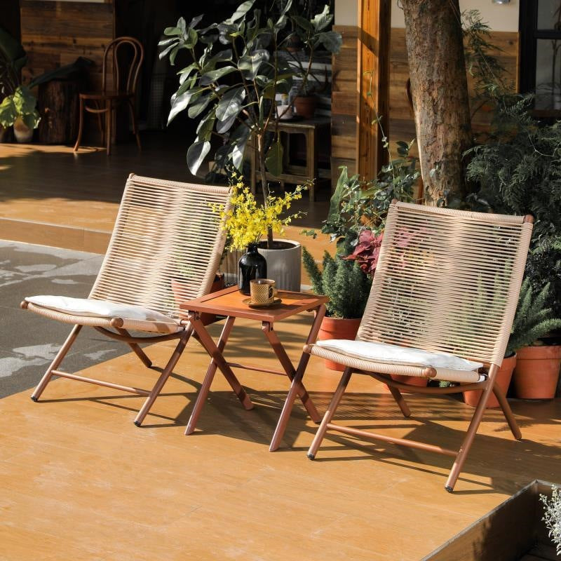 Foldable Outdoor Recliner Chair for Garden Patio, Heavy-Duty Sun Lounger with Backrest