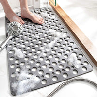TPE Non-Slip Shower Mat with Suction Cups, Large Hole Bathtub Mat for Bathroom Safety