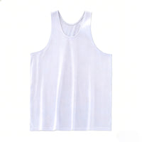 Men's Cotton Sleeveless Undershirt for Elderly, Loose Fit Round Neck Tank Top