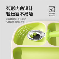 Baby Silicone Divided Feeding Plate with Suction Cup for Infants and Toddlers, Complementary Food Bowl