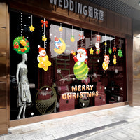 Christmas Window Clings Santa Claus Snowflake Decals Static Stickers for Holiday Decoration